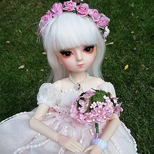 18" 1/4 BJD Doll Full Set 45cm 18inch 18 Jointed Dolls   Wig   Skirt   Makeup   Shoes   Socks   Accessories for Girs's Toy (Aine)
