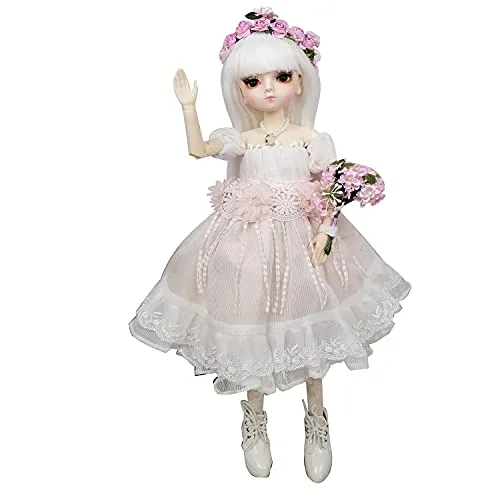 18" 1/4 BJD Doll Full Set 45cm 18inch 18 Jointed Dolls   Wig   Skirt   Makeup   Shoes   Socks   Accessories for Girs's Toy (Aine)