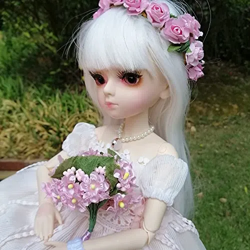 18" 1/4 BJD Doll Full Set 45cm 18inch 18 Jointed Dolls   Wig   Skirt   Makeup   Shoes   Socks   Accessories for Girs's Toy (Aine)
