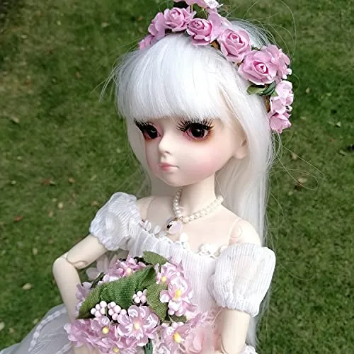 18" 1/4 BJD Doll Full Set 45cm 18inch 18 Jointed Dolls   Wig   Skirt   Makeup   Shoes   Socks   Accessories for Girs's Toy (Aine)