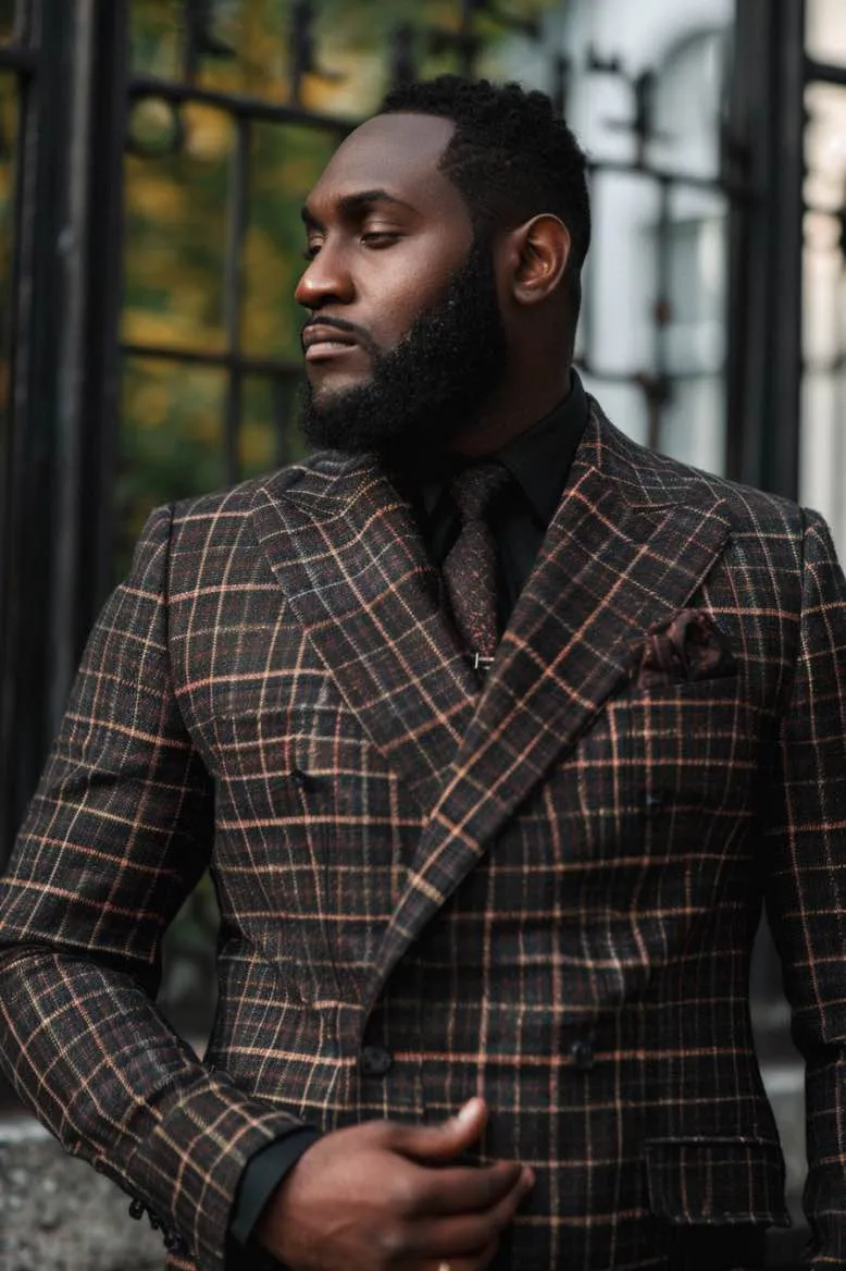 Ayan High QualityBrown Plus Size Men Beautiful Suit