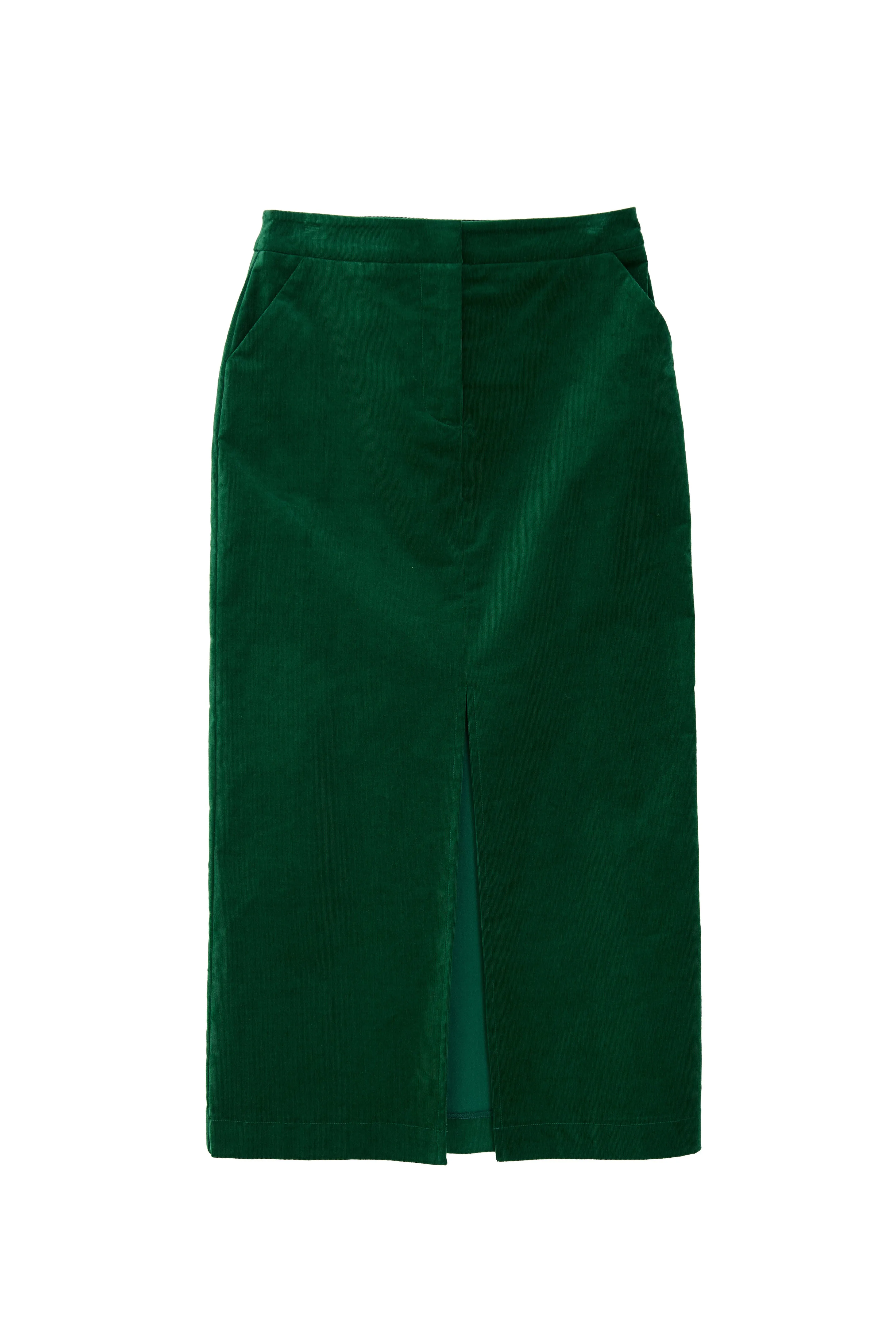 Balthazar Babycord Midi Pencil Skirt - Green