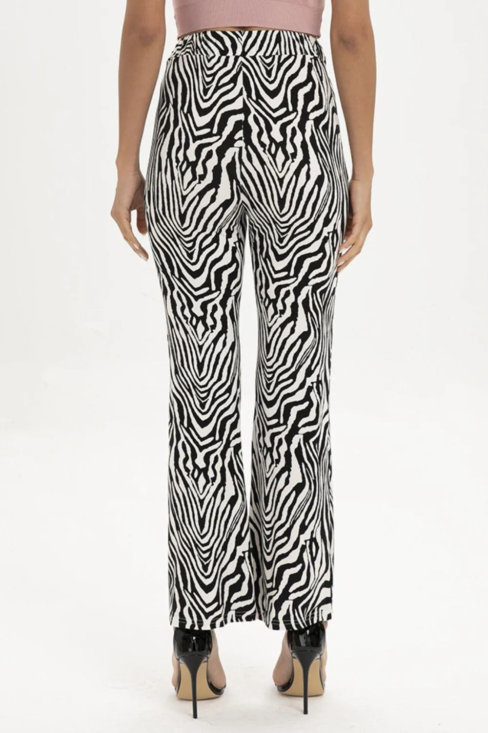 Be Bold High Waist Straight Leg Zebra Print Pants