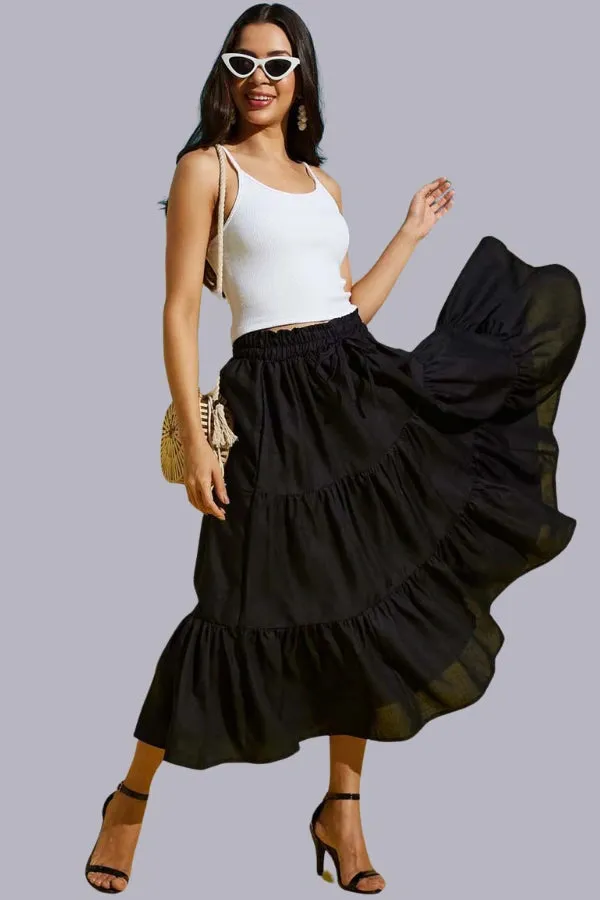 Blacc Fashionable Pleated Skirt