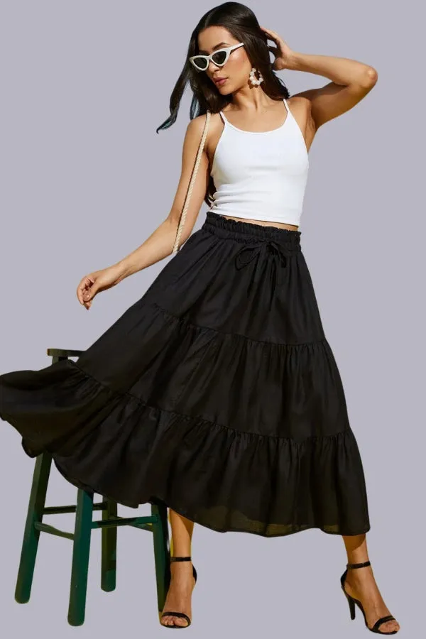 Blacc Fashionable Pleated Skirt
