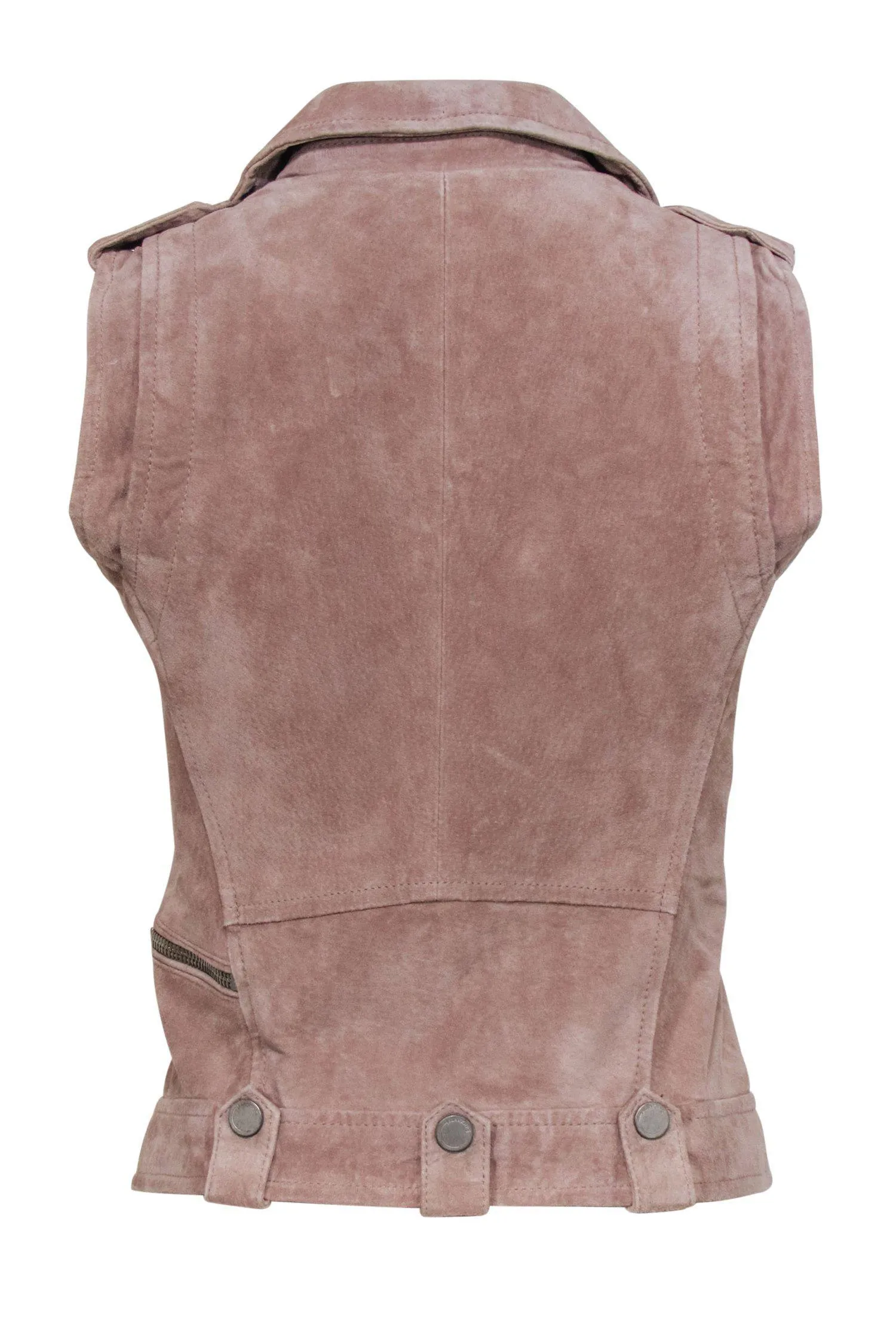 BLANKNYC - Taupe Suede Moto-Style Vest Sz XS