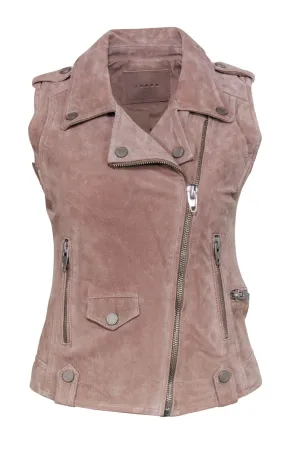 BLANKNYC - Taupe Suede Moto-Style Vest Sz XS