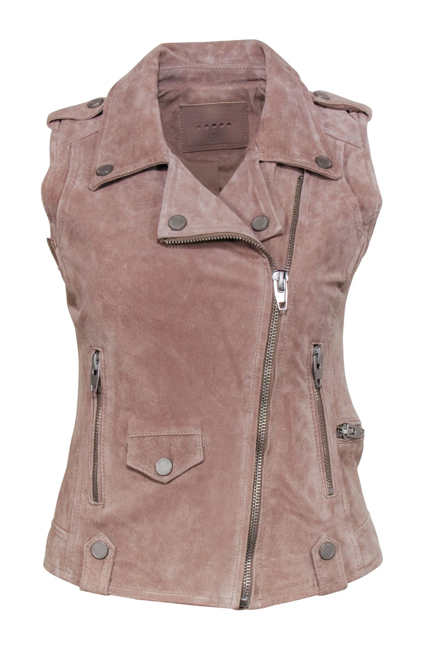 BLANKNYC - Taupe Suede Moto-Style Vest Sz XS