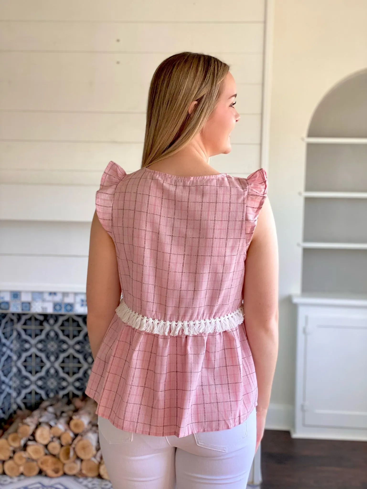 Blush Tassel Top