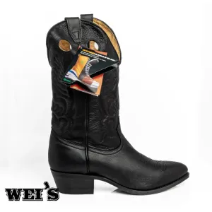 Boulet Men's Cowboy Boots Black Cowboy and Pointed Toe with Injected Leather Soles - CLEARANCE