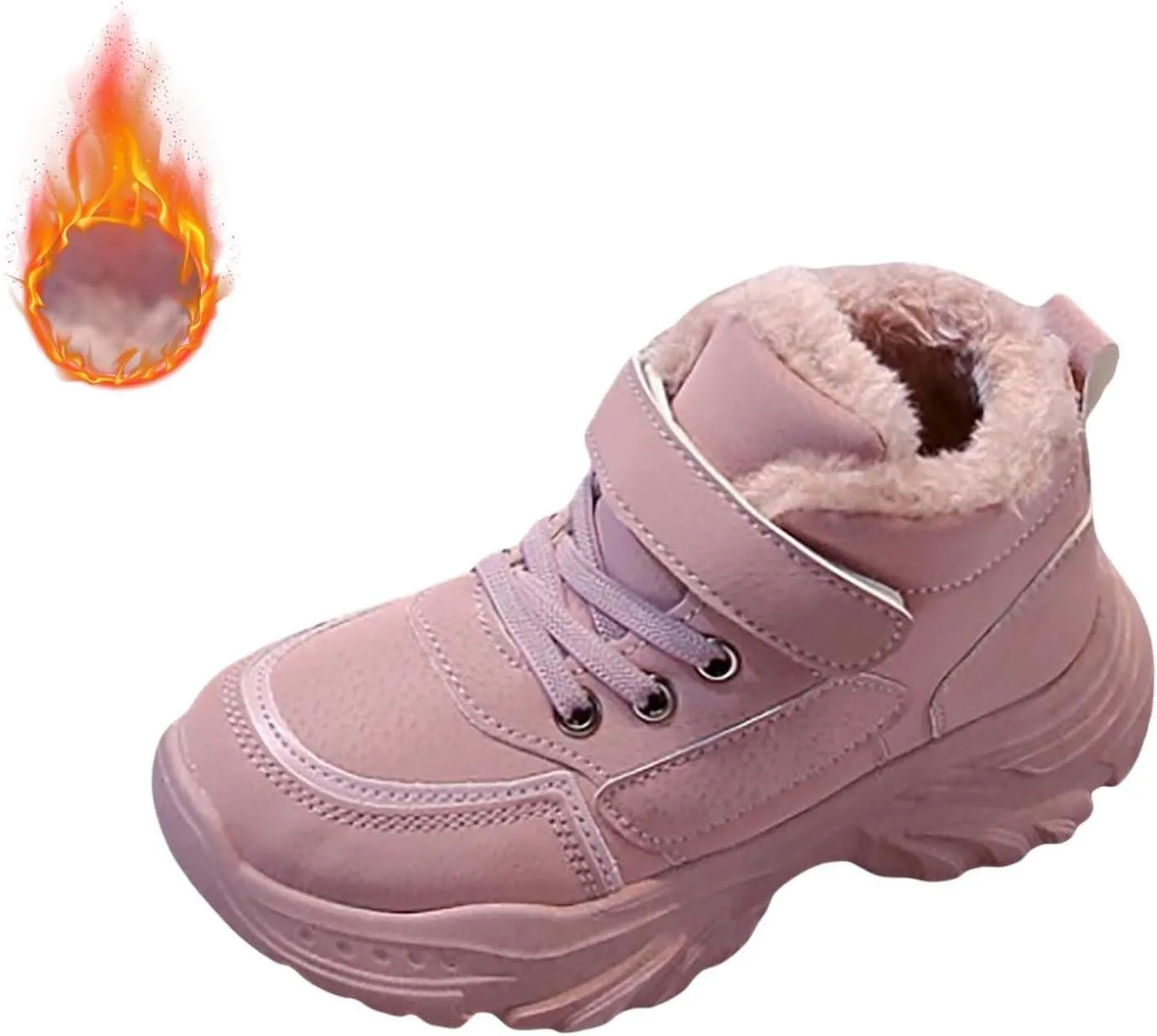 Boys Girls Plush Ankle Boots Winter Slip On Warm  Lined Snow Booties Lightweight Toddler Girl over The Knee Boots