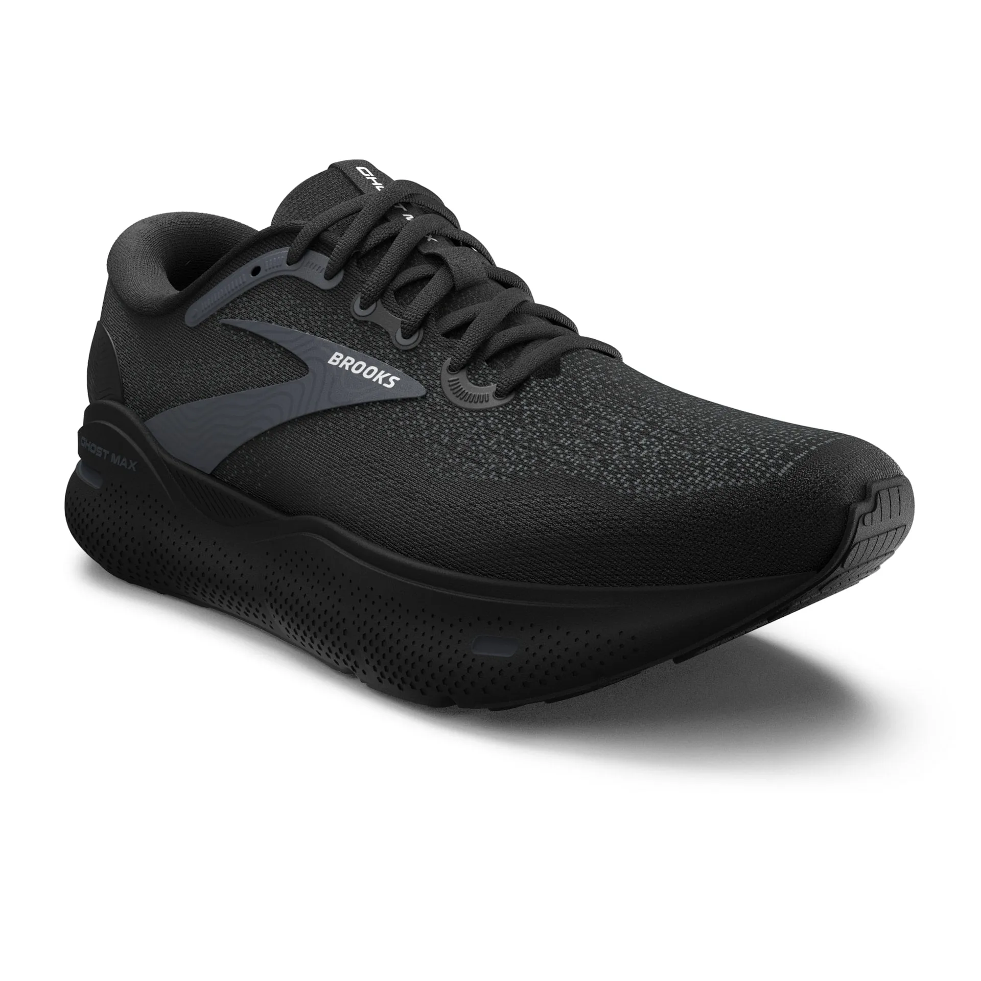 Brooks Mens Ghost Max Wide- Black/Black/Ebony (1104062E020)