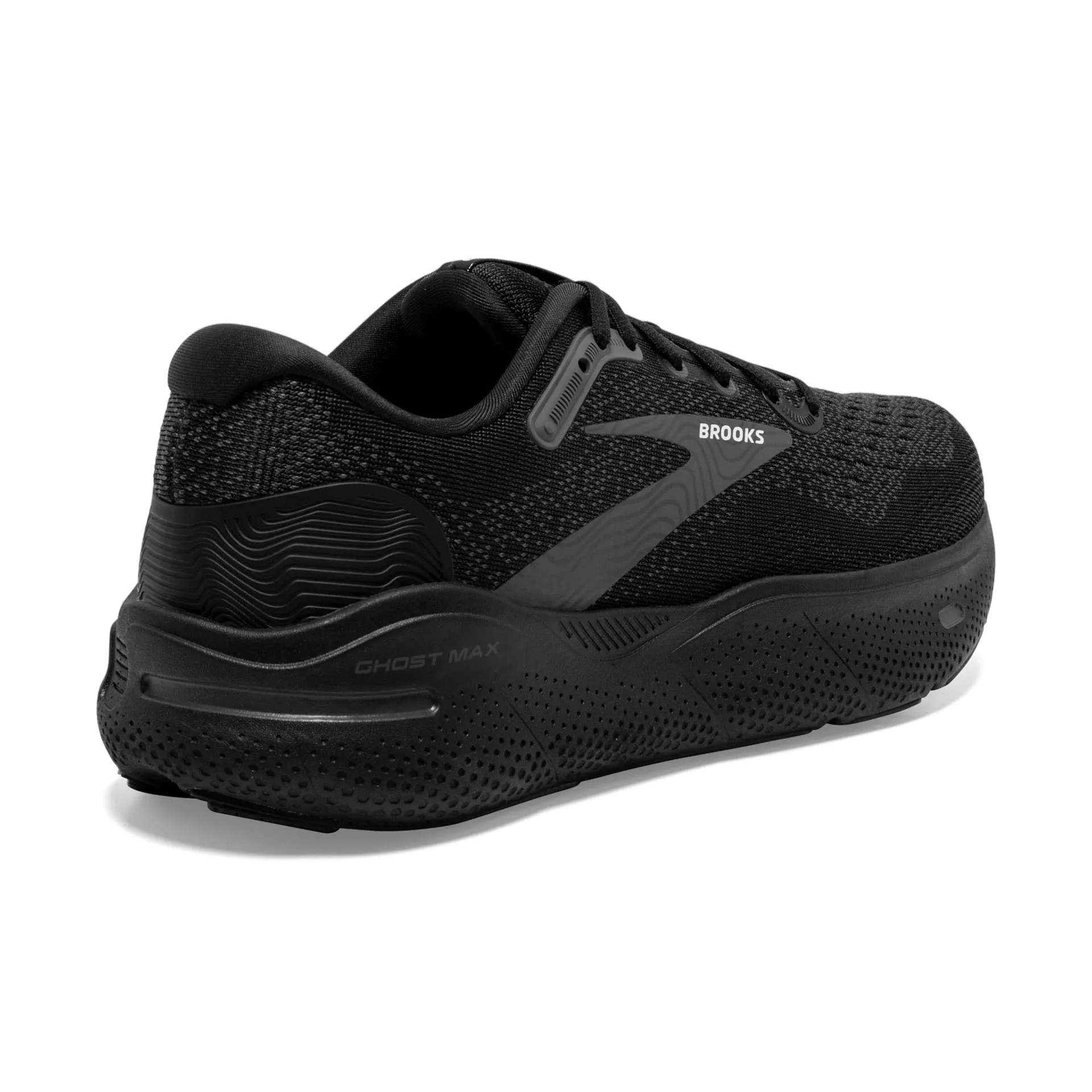 Brooks Mens Ghost Max Wide- Black/Black/Ebony (1104062E020)