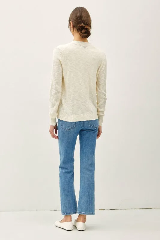 Cadence Long Sleeve Button Down Cardigan Nude