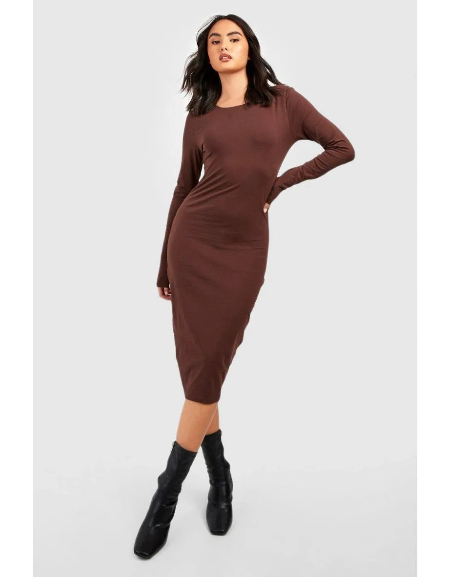 Classy Attitude Ribbed Square Neck Dress