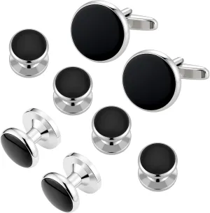 Cufflinks for Men and Tuxedo Shirt Studs Set with Gift Box Stainless Steel Cufflinks