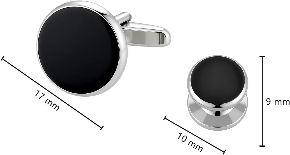 Cufflinks for Men and Tuxedo Shirt Studs Set with Gift Box Stainless Steel Cufflinks