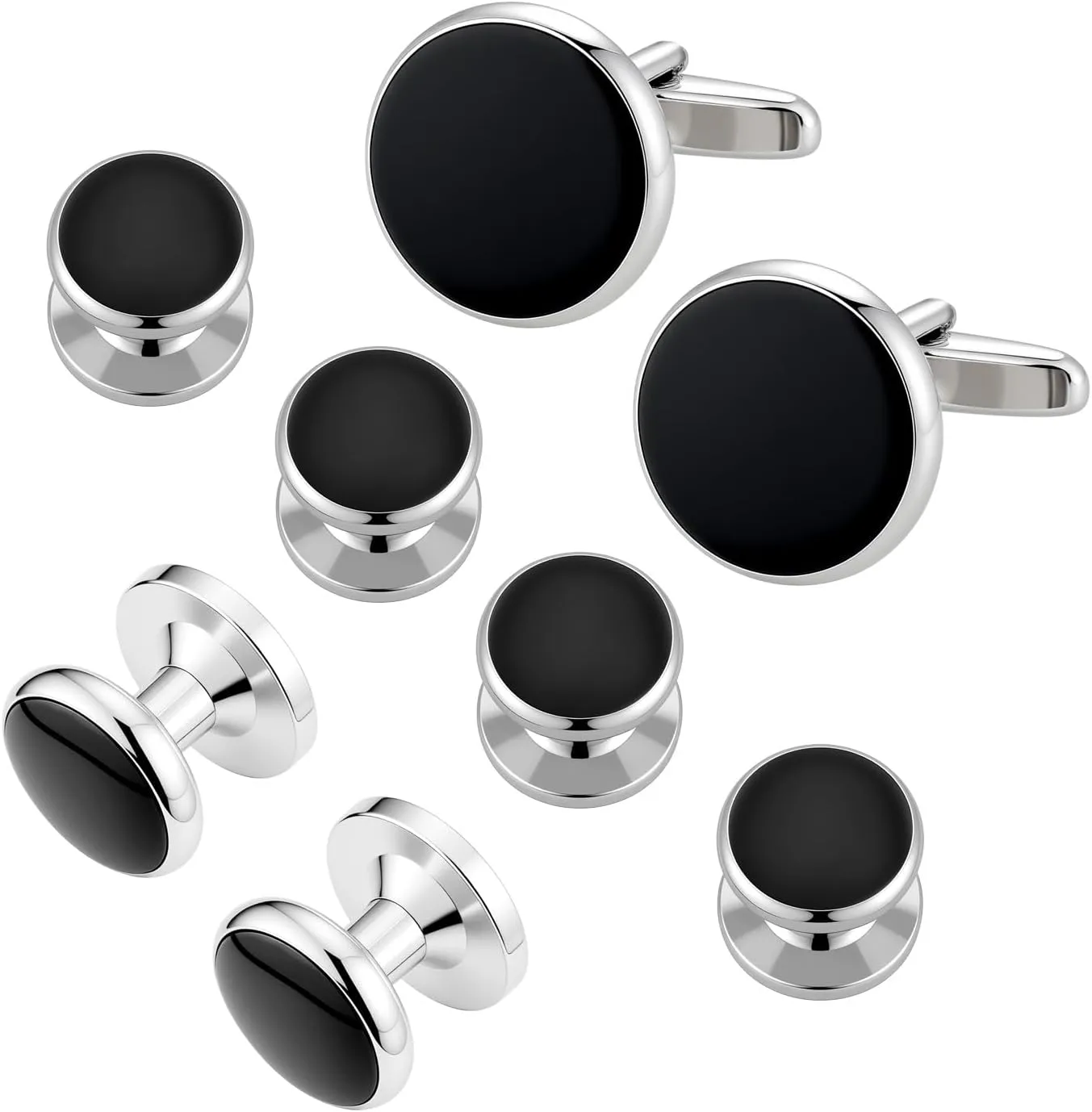 Cufflinks for Men and Tuxedo Shirt Studs Set with Gift Box Stainless Steel Cufflinks