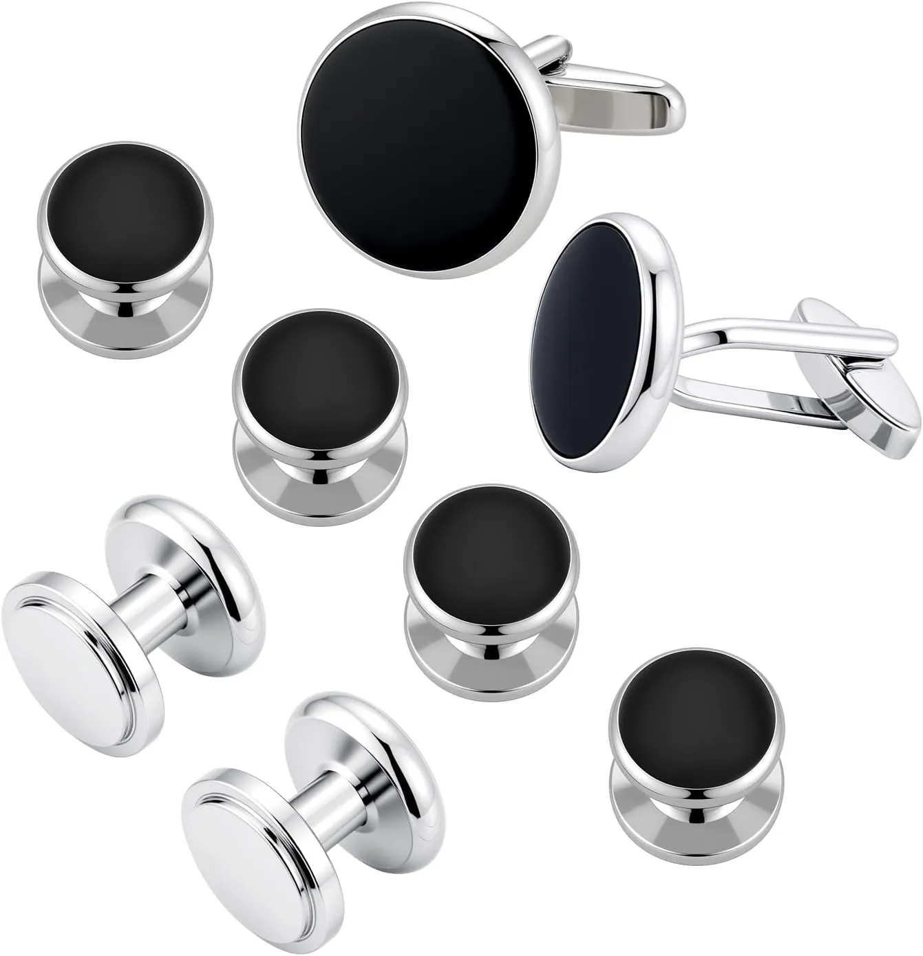 Cufflinks for Men and Tuxedo Shirt Studs Set with Gift Box Stainless Steel Cufflinks