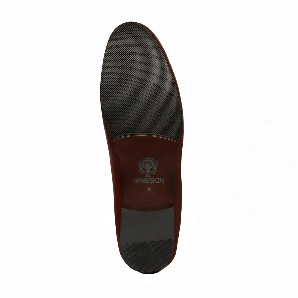 Dark Brown Leather Slip-On with Fleur-de-lis Crown Crest Zardosi By Brune & Bareskin