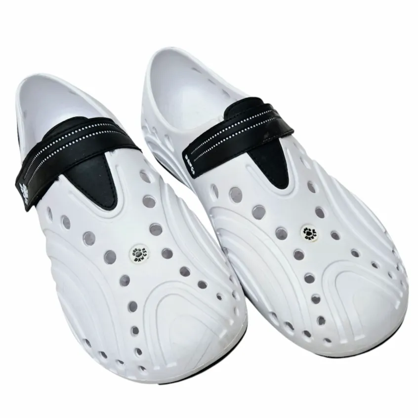 DAWGS Men's Spirit Shoes (White/Navy 13M) Rubber Casual Golfing Slip-Ons