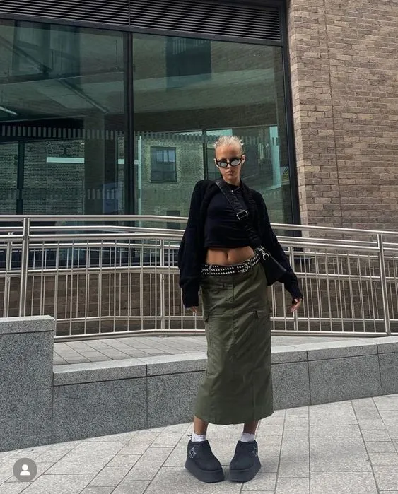 Denim Cargo Skirt