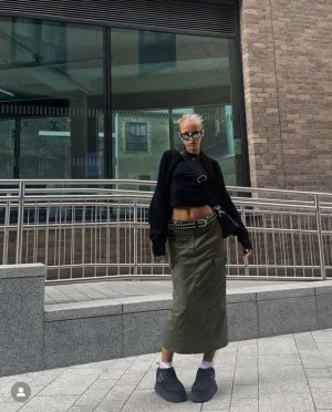 Denim Cargo Skirt