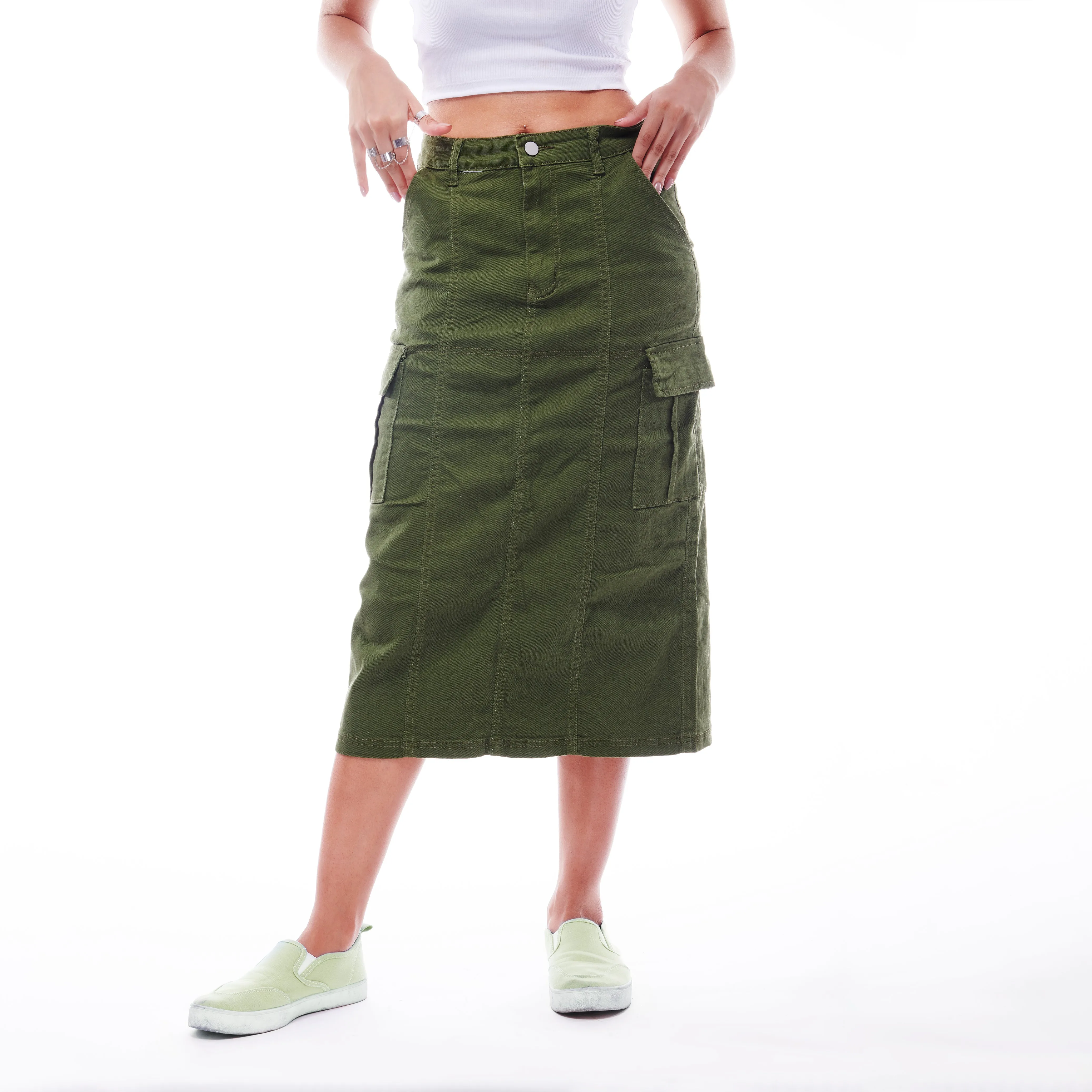 Denim Cargo Skirt