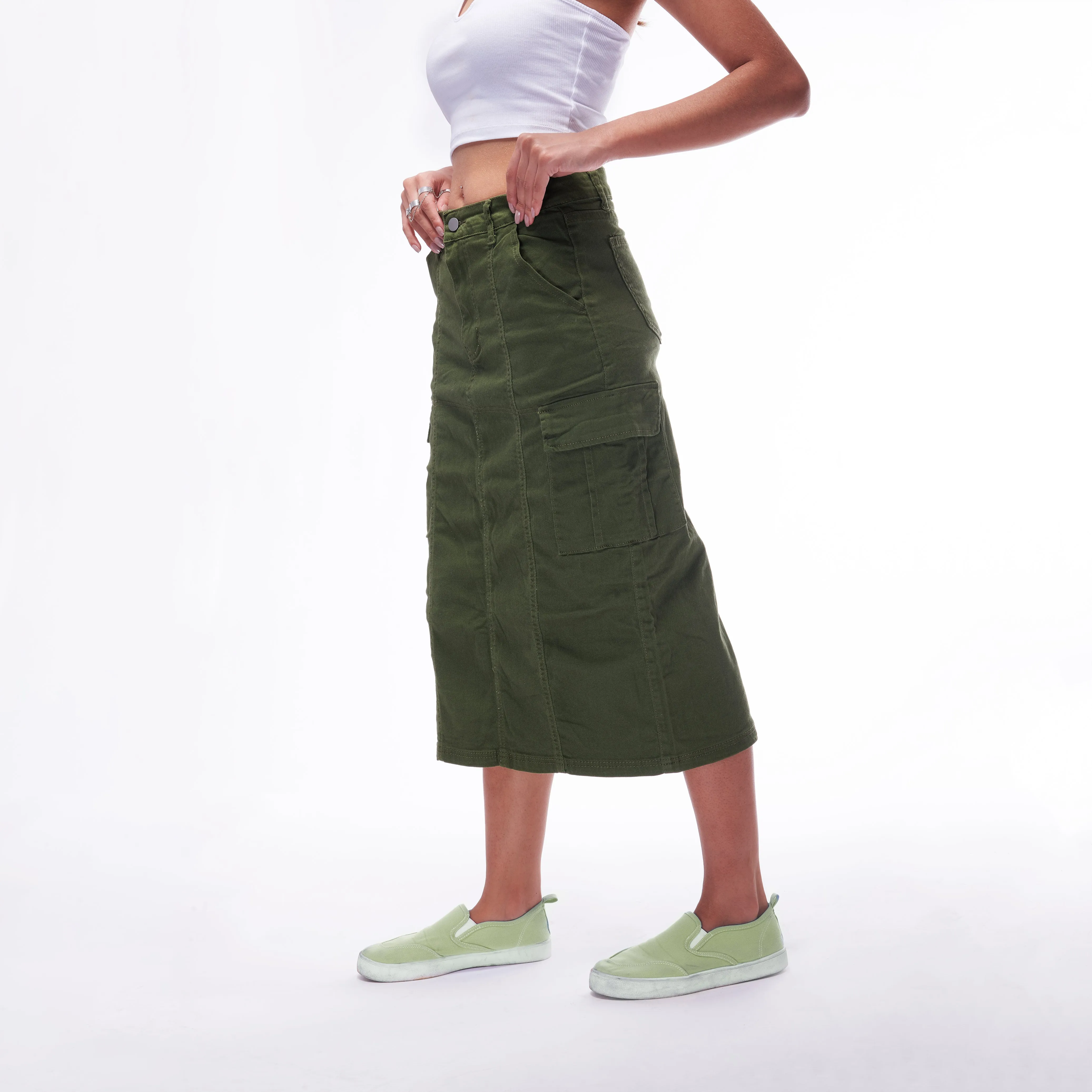 Denim Cargo Skirt