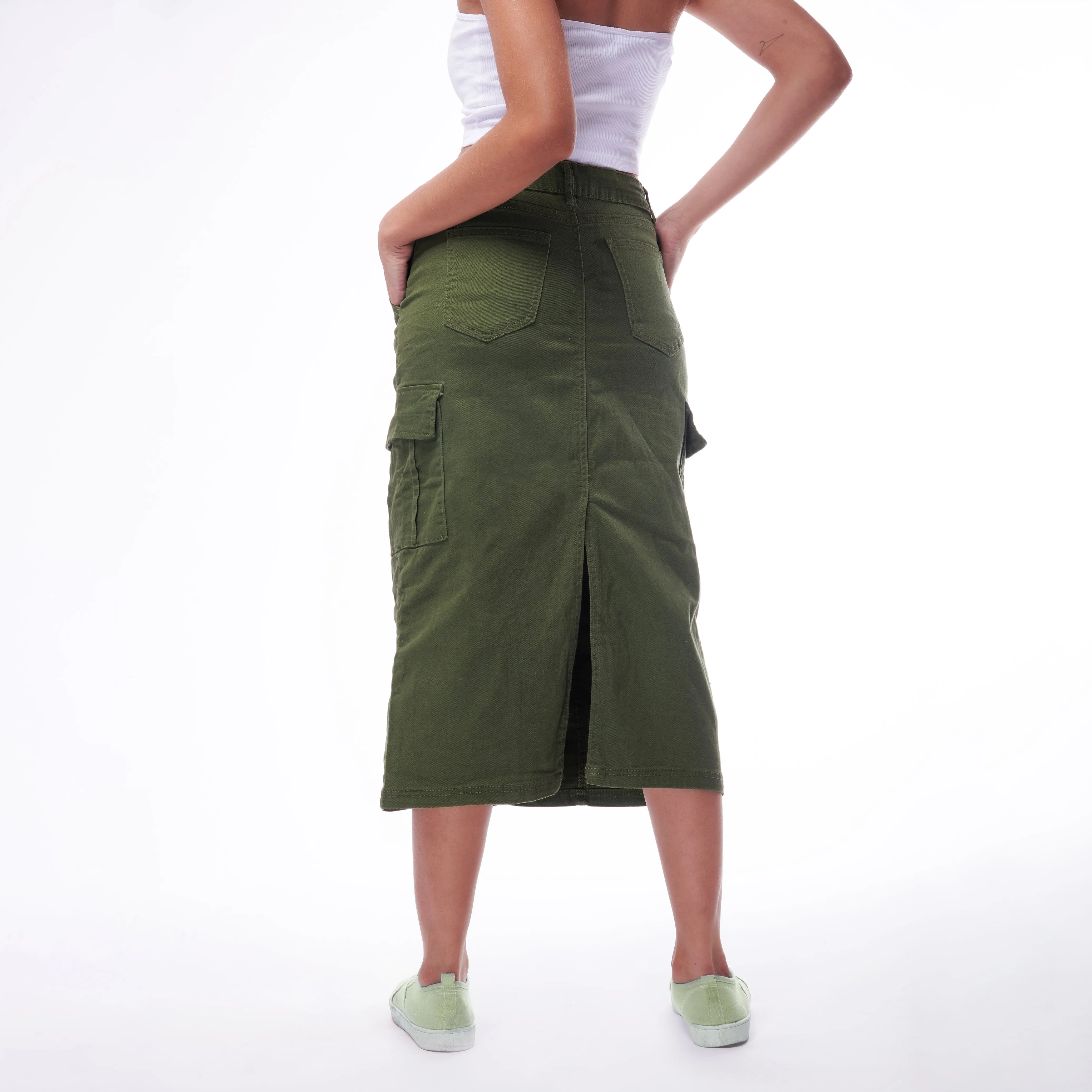 Denim Cargo Skirt