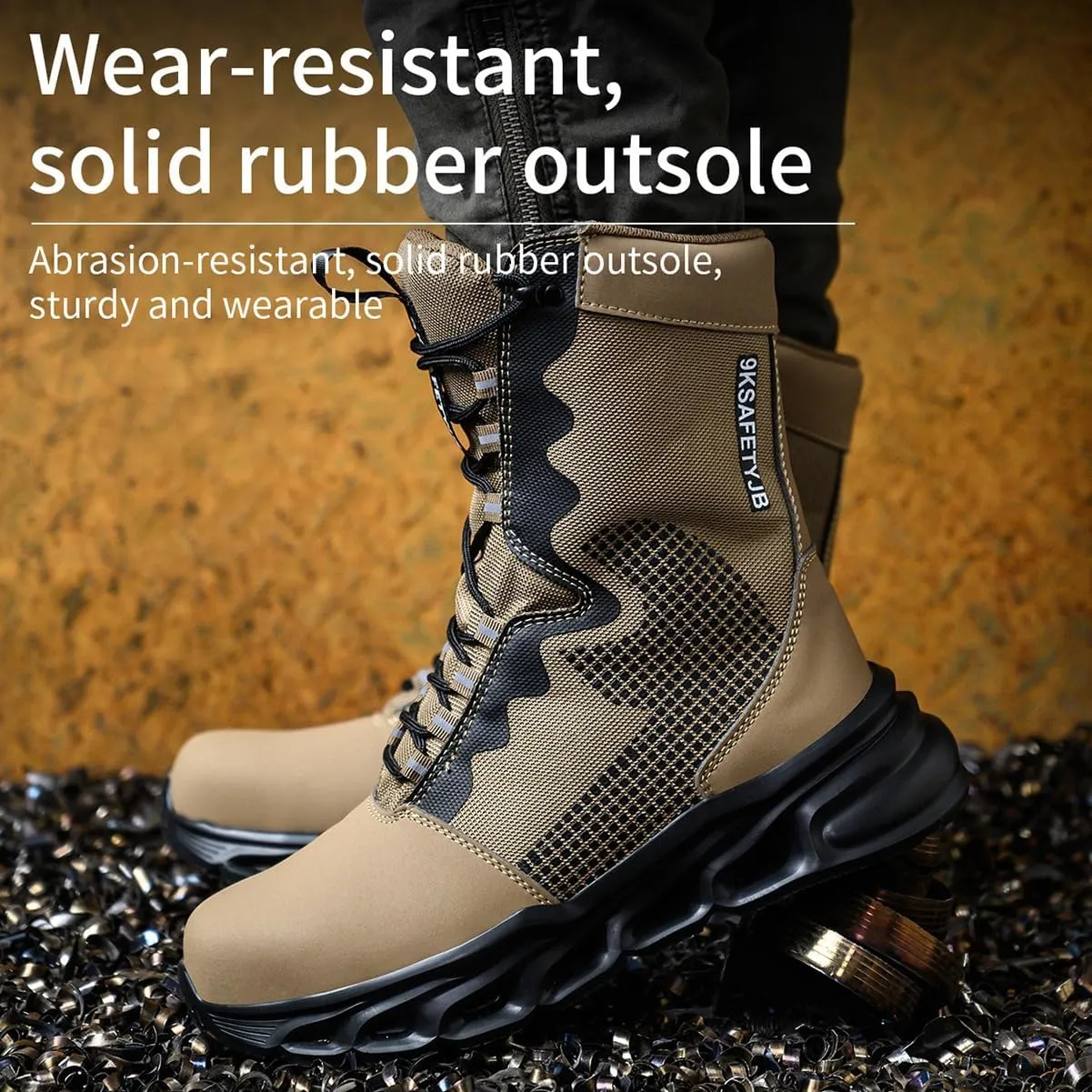 High-top Work Safety Shoes, Anti-Slip And Wear-Resistant Labor Protection Shoes, Anti-Smashing And Anti-Puncture Steel Toe Labour Insurance Shoes, Comfortable Outdoor Adventure Protective Sneakers(San