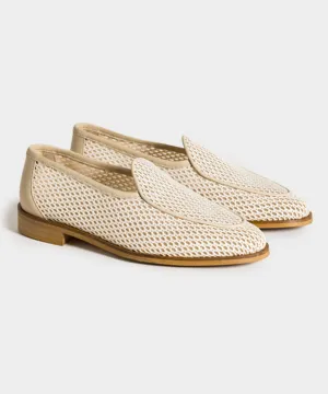 Jacques Solovire Fishnet Loafer in Ecru