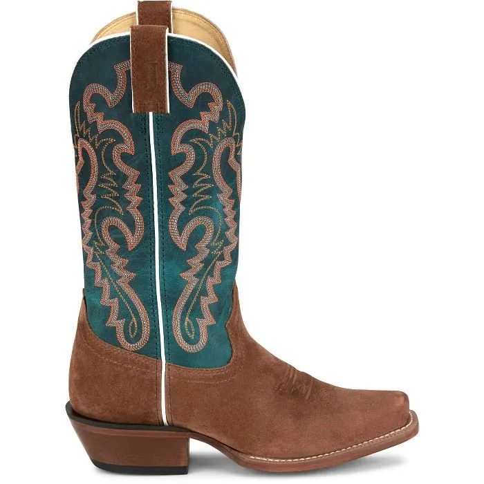 Justin Women's 13" Annie Up Brown Square Toe Western Boot