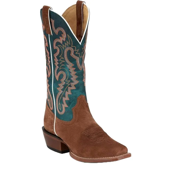 Justin Women's 13" Annie Up Brown Square Toe Western Boot