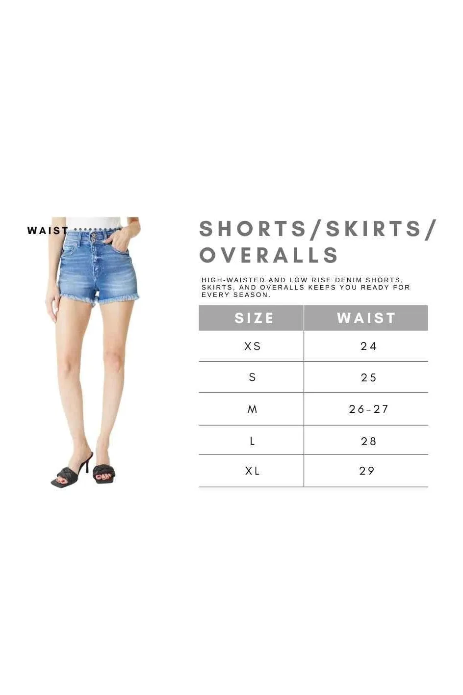 Kancan Full Size High Rise Frayed Hem Denim Shorts
