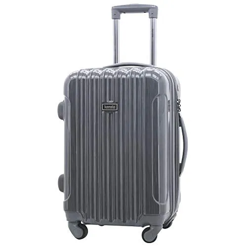 kensie Women's Alma Hardside Spinner Luggage, Gun Metal, Carry-On 20-Inch