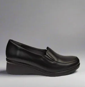 Ladies Wedge Heel Pitillos Slip On Shoes Black 106 sale