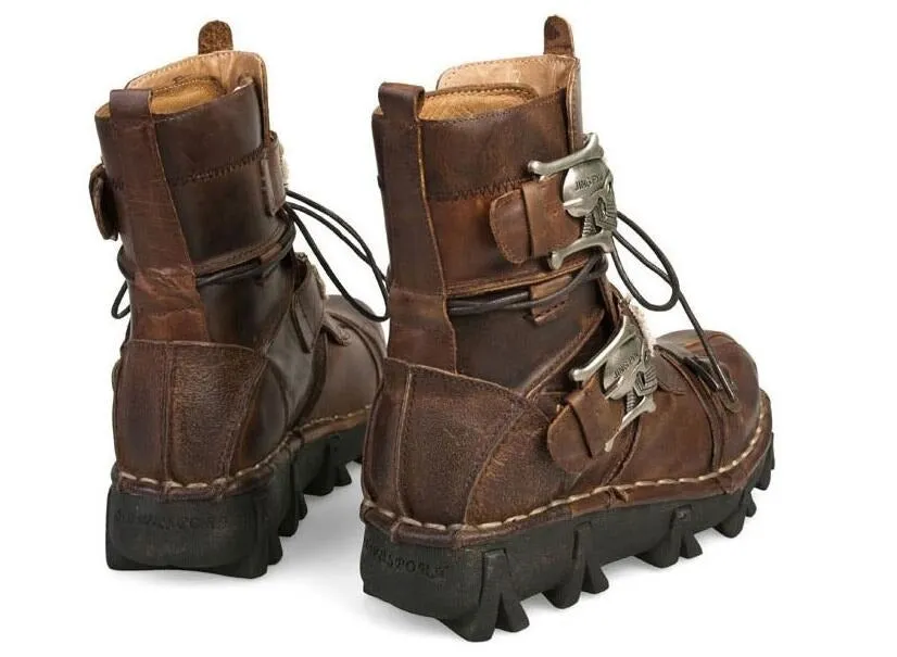 Leather Skull Boots Gothic Punk