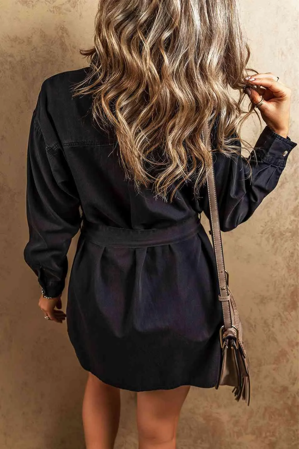 Leisure Ready Long Sleeve Denim Shirt Dress