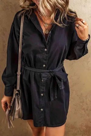 Leisure Ready Long Sleeve Denim Shirt Dress