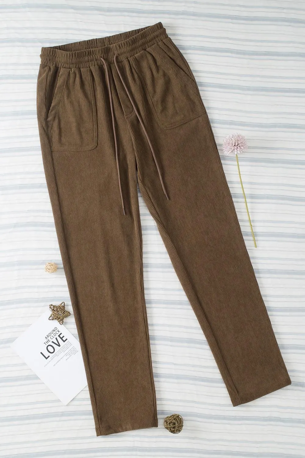 Let's Go Drawstring Straight Leg Pants
