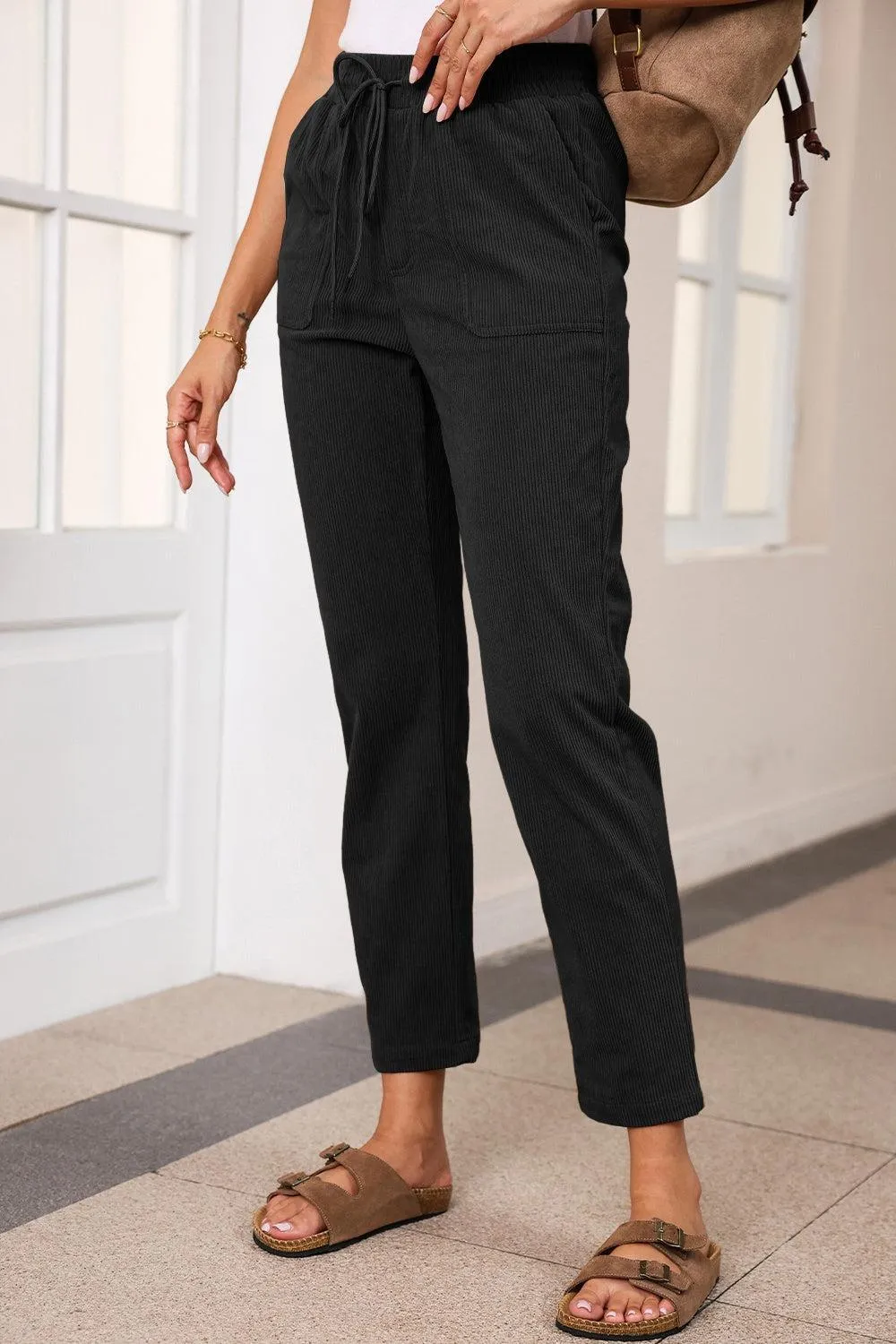 Let's Go Drawstring Straight Leg Pants