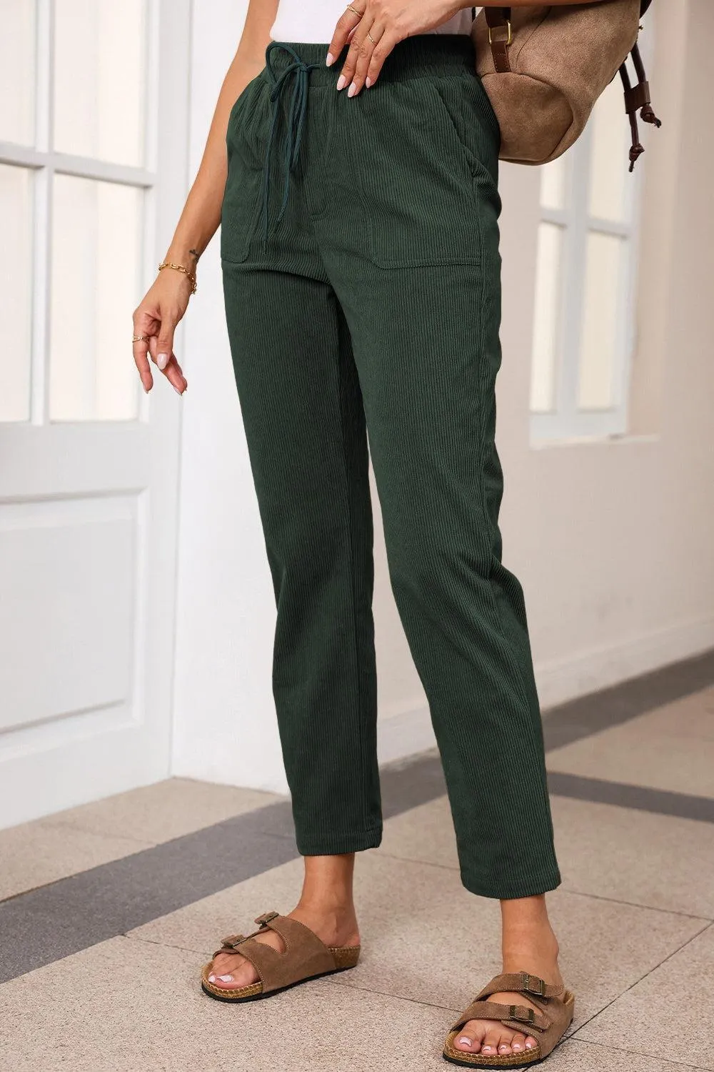 Let's Go Drawstring Straight Leg Pants