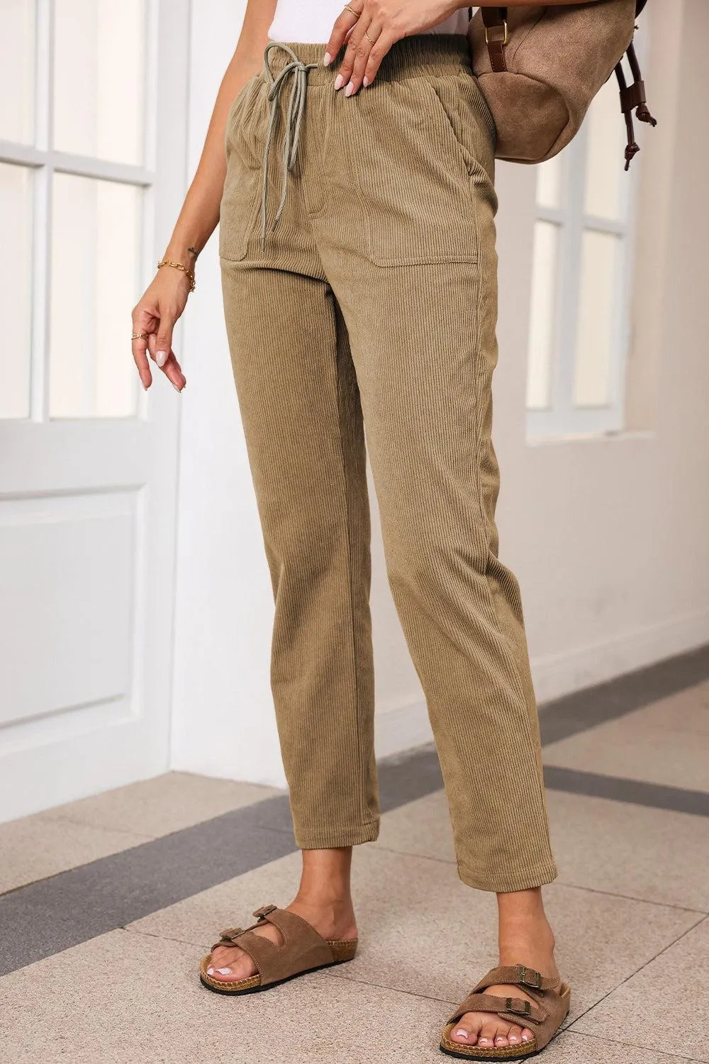 Let's Go Drawstring Straight Leg Pants