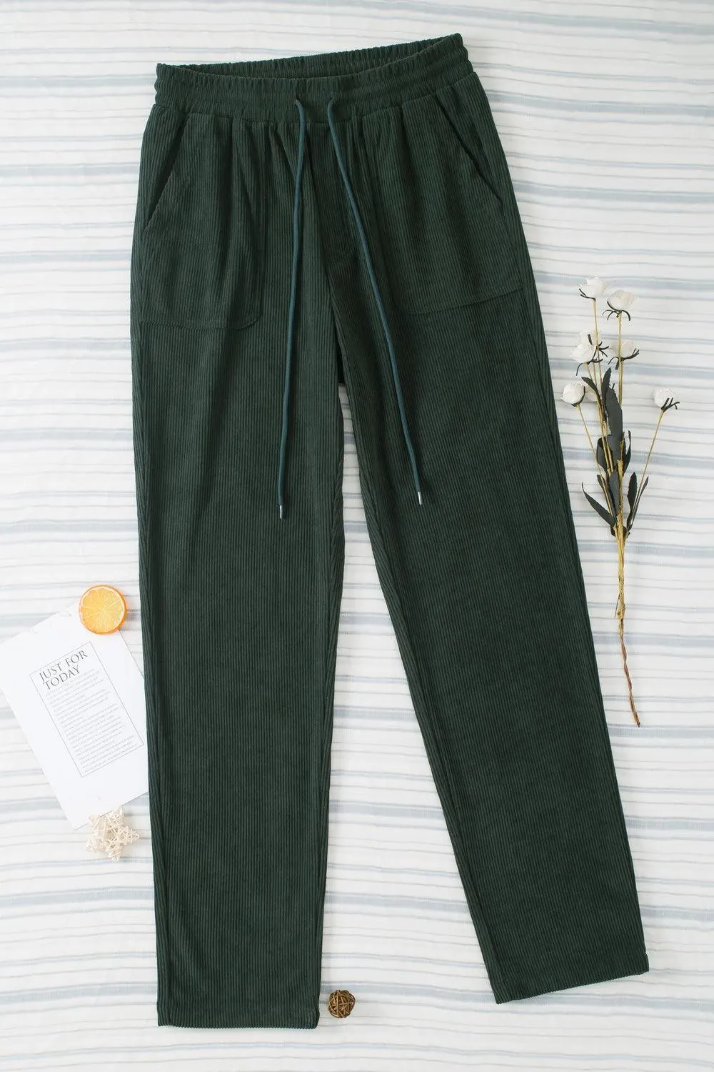 Let's Go Drawstring Straight Leg Pants