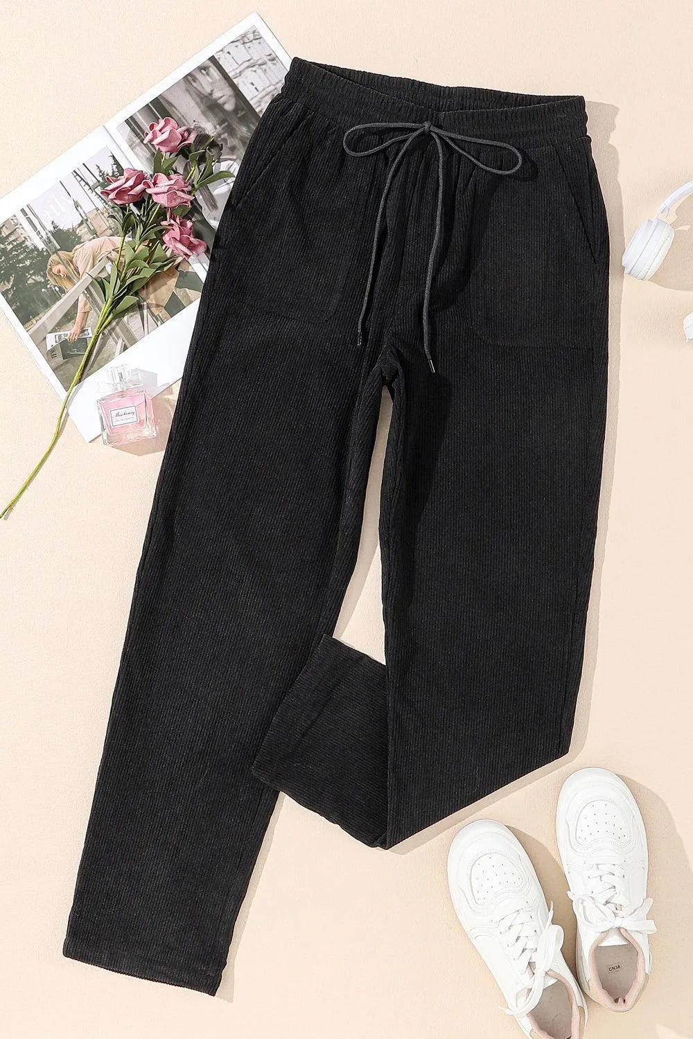 Let's Go Drawstring Straight Leg Pants