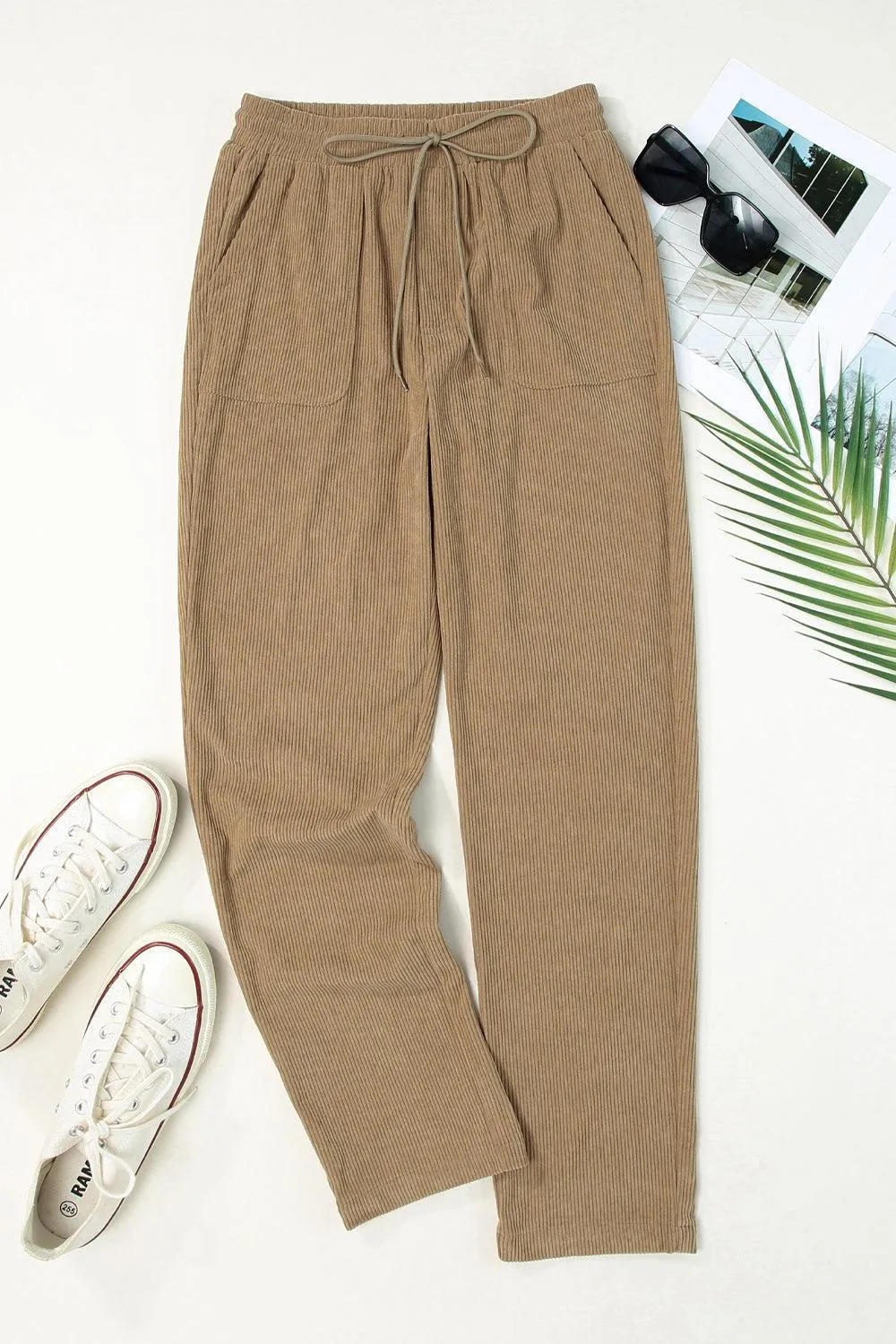 Let's Go Drawstring Straight Leg Pants