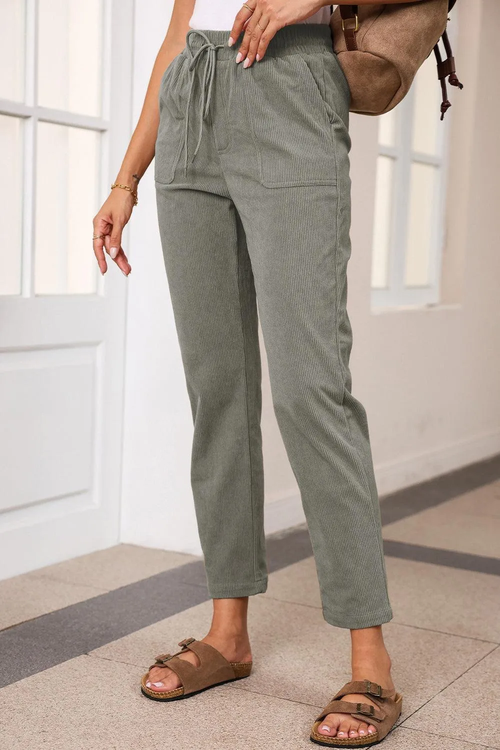 Let's Go Drawstring Straight Leg Pants
