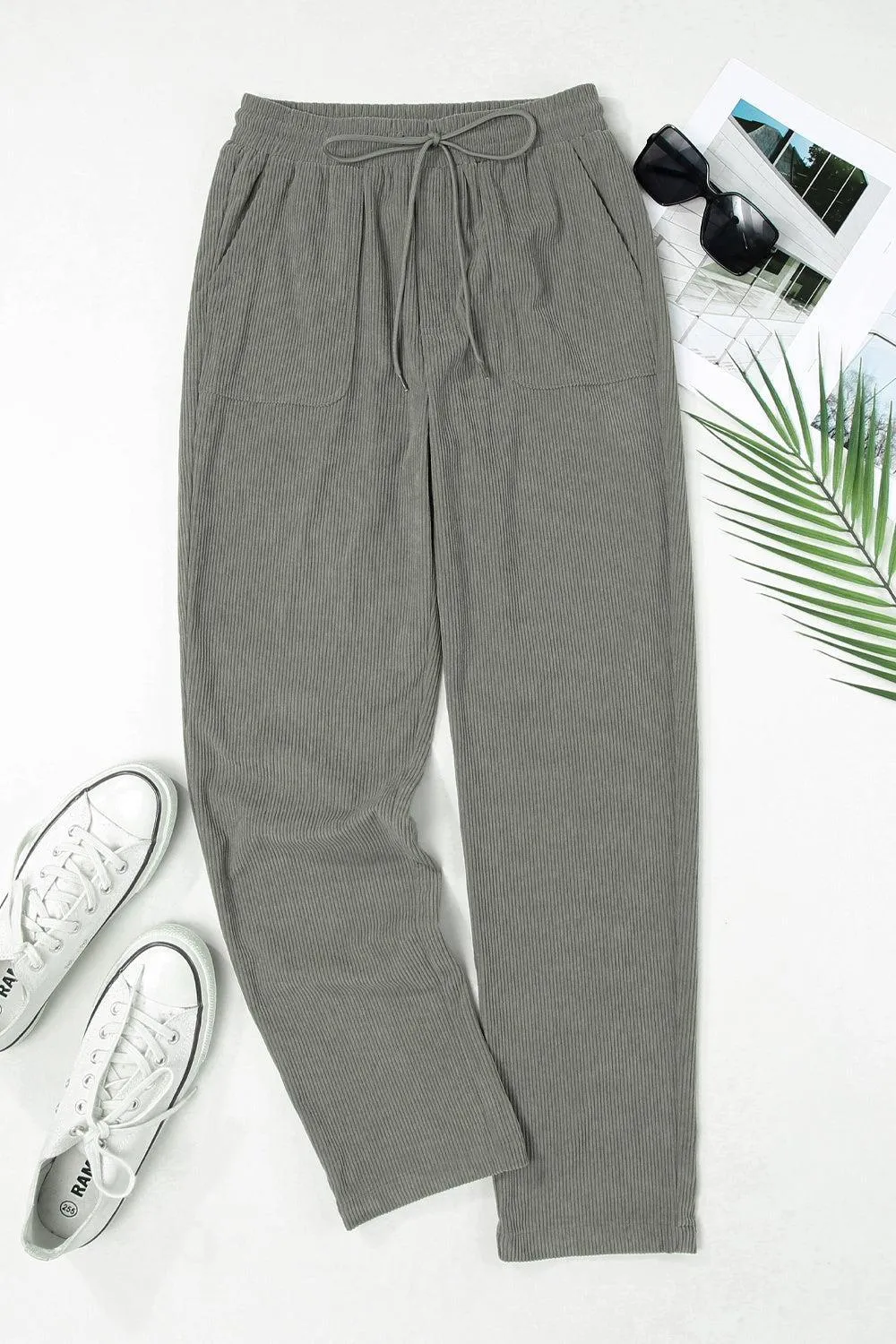 Let's Go Drawstring Straight Leg Pants