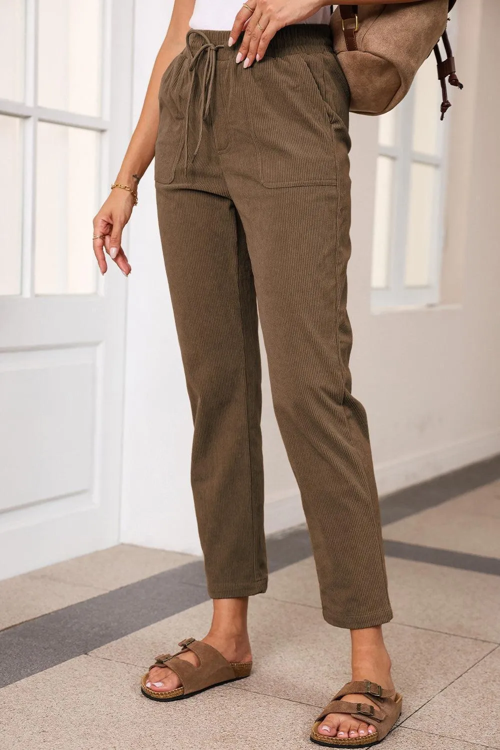 Let's Go Drawstring Straight Leg Pants